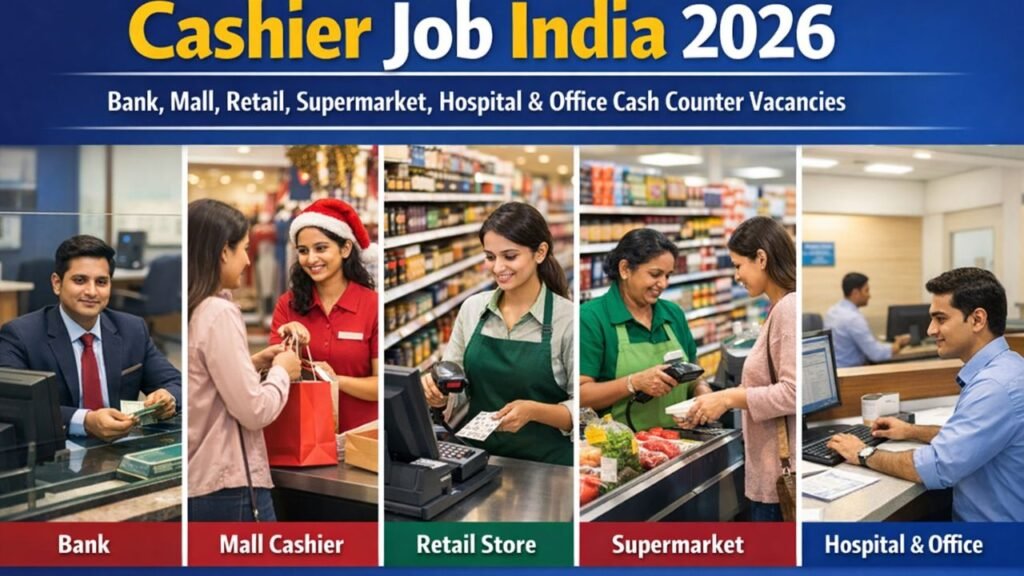 Cashier Job India 2026 – Bank, Mall, Retail, Supermarket, Hospital & Office Cash Counter Vacancies Cashier Job India 2026
