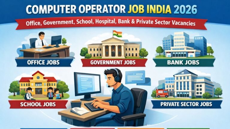 Computer Operator Job India 2026 – Office, Government, School, Hospital, Bank & Private Sector Vacancies