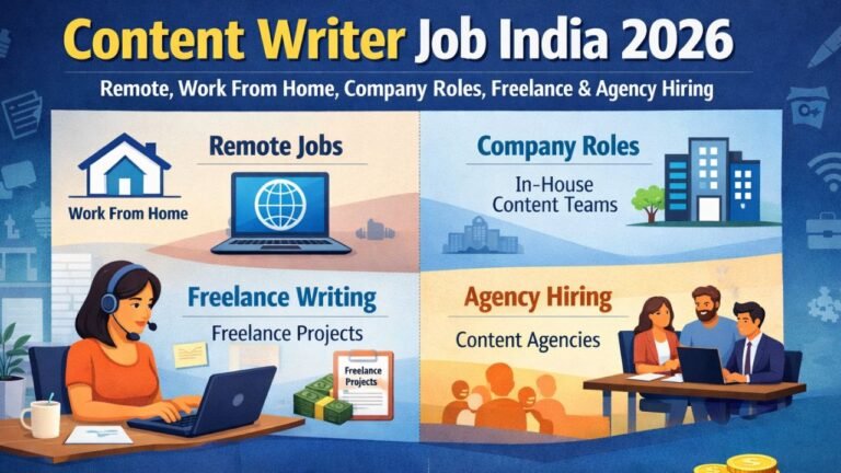 Content Writer Job India 2026 – Remote, Work From Home, Company Roles, Freelance & Agency Hiring