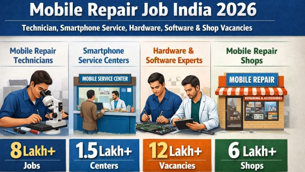 Mobile Repair Job India 2026 – Technician, Smartphone Service, Hardware, Software & Shop Vacancies Mobile Repair Job India 2026 – Technician, Smartphone Service, Hardware, Software & Shop Vacancies