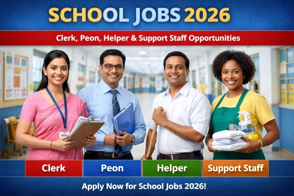 School Careers 2026: Complete Guide to Clerk, Peon, Helper, Lab Attendant & Support Staff Opportunities School Careers 2026